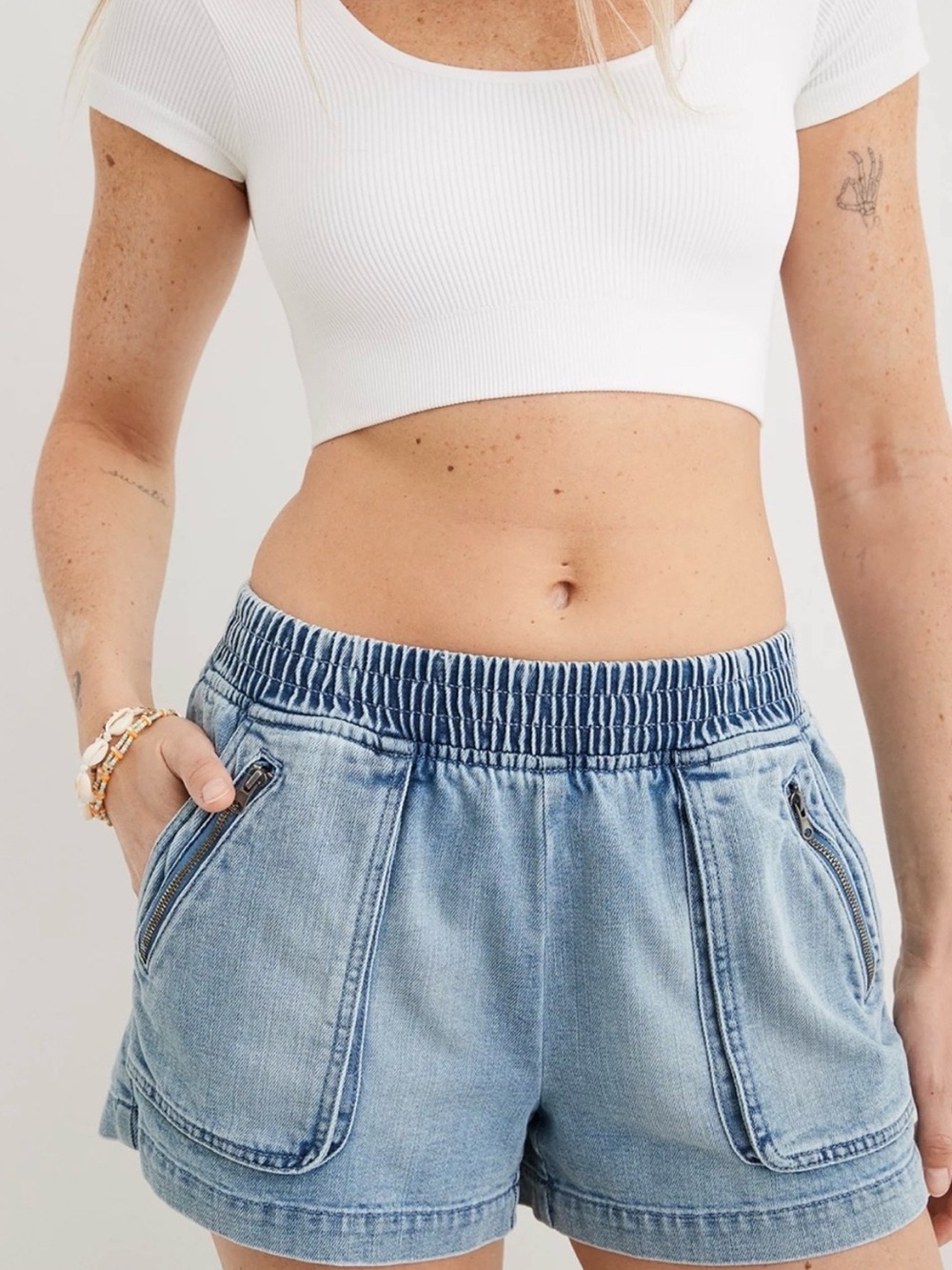 Aerie Denim Boardwalk Shorts Size M